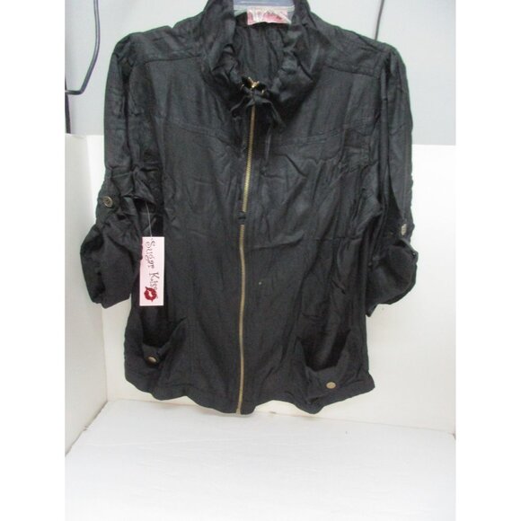 Sugar Kisses Women's  Zip-Up Jacket Black Size: 2X New !!! - Picture 1 of 2